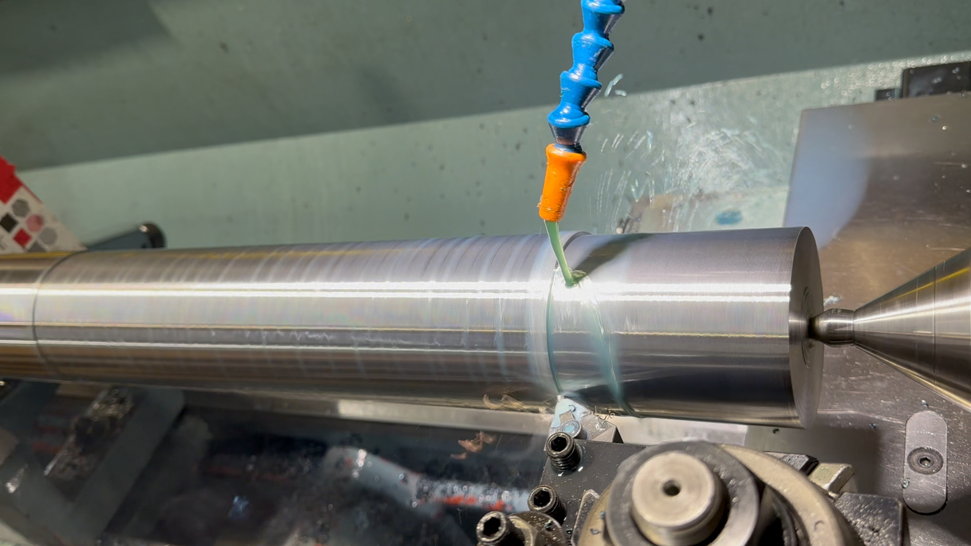 Grinding a chrome-plated shaft to final size